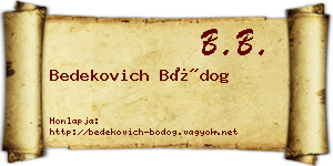 Bedekovich Bódog névjegykártya